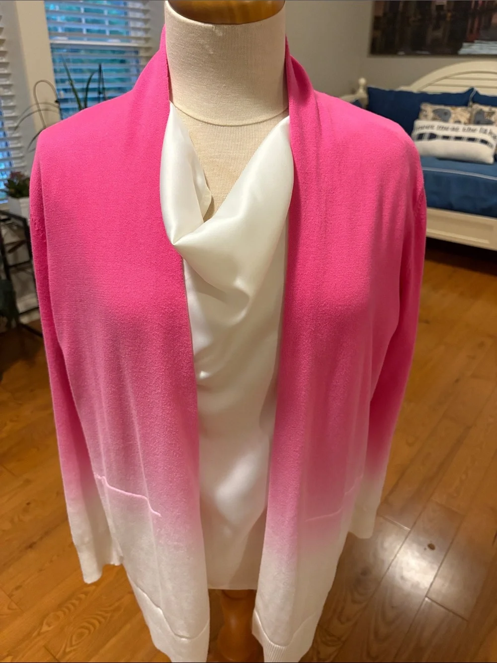 Lands' End Bright Pink Cotton Sweater - Picture 1 of 5